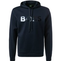 BOSS Green Herren Hoodie blau Baumwolle Logo und Motiv von BOSS Green