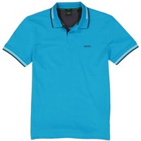 BOSS Green Herren Polo-Shirt blau Baumwoll-Piqué Slim Fit von BOSS Green