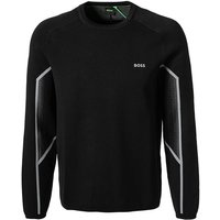 BOSS Green Herren Pullover schwarz Mikrofaser unifarben von BOSS Green