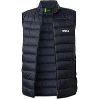 BOSS Green Herren Steppweste blau Mikrofaser unifarben von BOSS Green