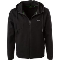 BOSS Green Herren Sweatjacke schwarz Baumwolle unifarben von BOSS Green