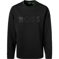 BOSS Green Herren Sweatshirt schwarz Baumwolle unifarben von BOSS Green