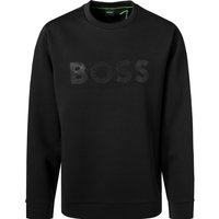 BOSS Green Herren Sweatshirt schwarz Baumwolle unifarben von BOSS Green