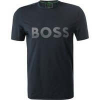 BOSS Green Herren T-Shirt blau Mikrofaser Slim Fit von BOSS Green