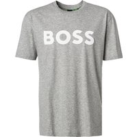 BOSS Green Herren T-Shirt grau Baumwolle meliert von BOSS Green