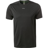 BOSS Green Herren T-Shirt schwarz Mikrofaser Slim Fit von BOSS Green