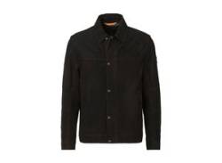 Lederjacke BOSS ORANGE "Jomister" Gr. 52, schwarz (black001) Herren Jacken Lederjacken mit Druckknopfleiste von BOSS Orange