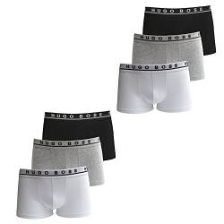 BOSS 6er Pack Hugo Boxershorts Pants Trunks im Preis Vorteilspack 2 x weiß 2 x grau 2 x schwarz XL von BOSS