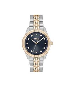 BOSS Analog Quarzuhr für Damen mit Rotgoldfarbenes Edelstahlarmband - 1502709 von BOSS