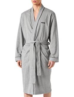 BOSS Bademantel Kimono aus weichem Baumwoll-Jersey, Medium Grey, M von BOSS