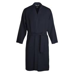 BOSS Bademantel Kimono in Waffle Piqué, Dark Blue, XXL von BOSS