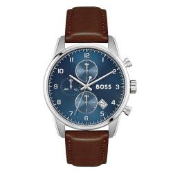 BOSS Chronograph Quarz Uhr für Herren mit Braunes Lederarmband - 1513940 von BOSS