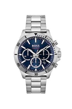 BOSS Chronograph Quarz Uhr für Herren mit Silbernes Edelstahlarmband - 1514069 von BOSS