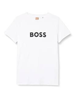 BOSS Damen C Elogo T-Shirt aus Bio-Baumwolle mit Logo-Print Weiß L von BOSS