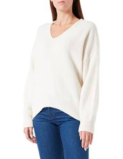 BOSS Damen C Fondianan Relaxed-Fit Pullover mit Alpaka-Anteil und V-Ausschnitt Weiß M von BOSS