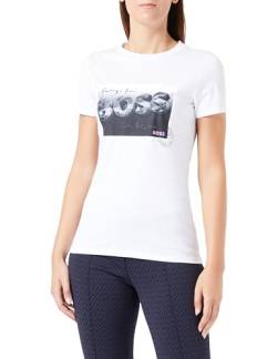 BOSS Damen C_elogo_Postcard T Shirt, White100, M EU von BOSS