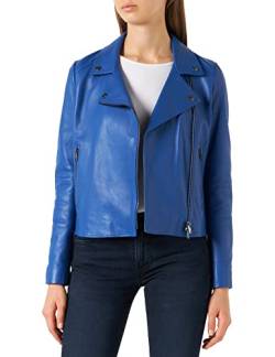 BOSS Damen C_saleli1 Leather Jacket, Open Blue, 38 EU von BOSS