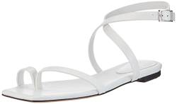 BOSS Damen Lily Flat Inf-C Sandale, Open White114, 41.5 EU von BOSS