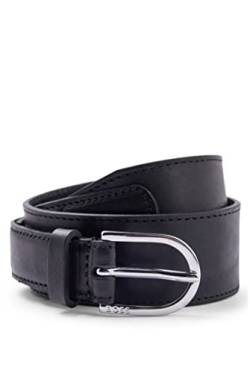 BOSS Damen Scarlet Belt 4cm Taillengürtel aus italienischem Leder mit spitz zulaufendem Gürtelende Schwarz M von BOSS