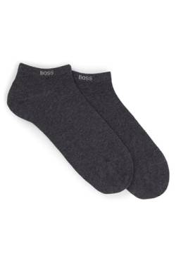 BOSS Herren 2P AS uni CC Knöchellange Socken aus elastischem Baumwoll-Mix im Zweier-Pack Dunkelgrau 47-50 von BOSS