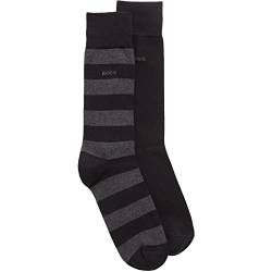 BOSS Herren 2P RS BlockStrCol CC Herrensocken, Black1, 43-46 (2er Pack) von BOSS