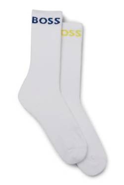BOSS Herren 2P RS Sport Col CC Zweier-Pack kurze Logo-Socken aus Baumwoll-Mix Weiß 39-42 von BOSS