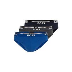 BOSS Herren 3er-Pack Klassische Stretch-Slips mit normaler Passform Slip, Trueblue/Skycaptain/Forgediron, X-Large von BOSS