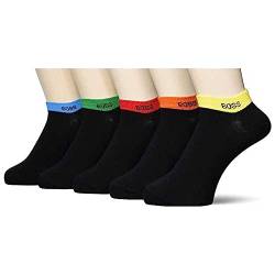 BOSS Herren 5P AS Rainbow CC Fünfer-Pack Unisex-Sneakers-Socken mit Logo-Bündchen Gemustert 43-46 von BOSS