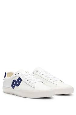 BOSS Herren Aiden Tenn Lowtop Sneakers mit Monogramm-Detail Weiß 41 Größe 41 von BOSS