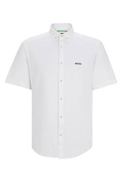 BOSS Herren B Motion Regular-Fit Baumwoll-Hemd aus Piqué-Jersey Weiß XXXL von BOSS