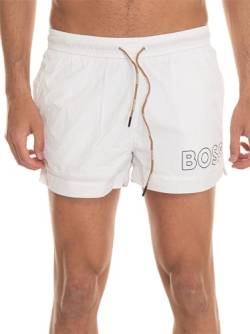 BOSS Herren Badeshorts Beachwear Badehose Mooneye Quick-Dry, Farbe:Weiß, Artikel:-100 White, Größe:XL von BOSS