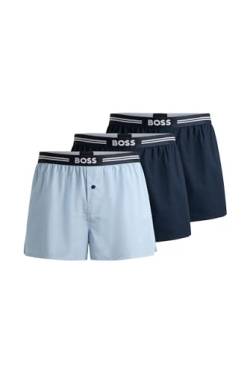BOSS Herren Boxer, 3er Pack, Uni Sortiert, Dark Blue, S von BOSS