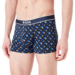 BOSS Herren Boxer Unterhose Shorts Trunk 24 Print, Farbe:Blau, Größe:L, Artikel:-434 Blue/Black Print von BOSS