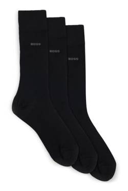 BOSS Herren Business Socken Strümpfe RS Uni CC 3 Paar, Farbe:Schwarz, Größe:39-42, Artikel:-001 black von BOSS