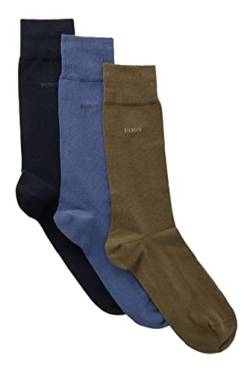 BOSS Herren Business Socken Strümpfe RS Uni Colors CC 3 Paar, Farbe:Mehrfarbig, Größe:39-42, Artikel:-964 navy/denim/olive von BOSS