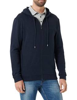 BOSS Herren Cashmere Jacket Loungewear-Hoodie aus Baumwoll-Mix mit Reißverschluss Dunkelblau M von BOSS