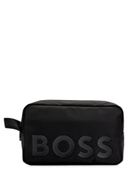 BOSS Herren Catch 2.0DS Washbag Logo-Kulturbeutel aus recyceltem Material mit Struktur Schwarz Stck von BOSS