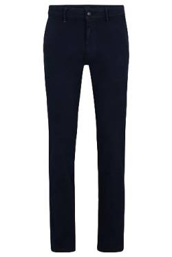 BOSS Herren Chino Slim Slim-Fit Hose aus elastischem Baumwoll-Twill Dunkelblau 30/32 von BOSS