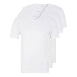BOSS Herren Classic T-Shirts Kurzarm Shirts Pure Cotton V-Neck 3er Pack, Farbe:Weiß, Artikel:-100 White, Größe:L von BOSS