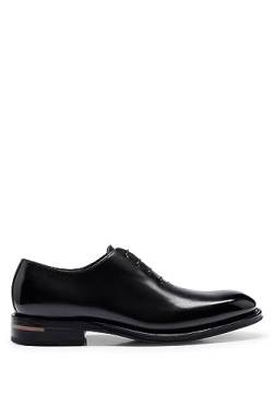 BOSS Herren Derrek Oxfr Oxford-Schuhe aus Leder mit poliertem Effekt Schwarz 8 Größe 42 von BOSS