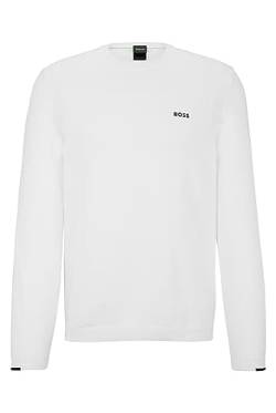 BOSS Herren Ever-X CN Regular-Fit Pullover aus Baumwoll-Mix mit Logo-Print Weiß XXL von BOSS
