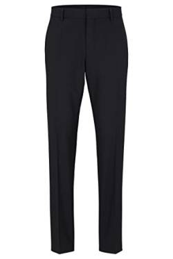 BOSS Herren H-Genius-MM-224 Slim-Fit Hose aus Stretch-Schurwolle Dunkelgrau 50 von BOSS