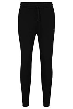 BOSS Herren Hadiko Curved Jogginghose aus Baumwolle mit geschwungenem Logo Schwarz M von BOSS