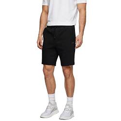 BOSS Herren Headlo Curved Regular-Fit Shorts aus verschiedenen Materialien mit geschwungenem Logo Schwarz XL von BOSS