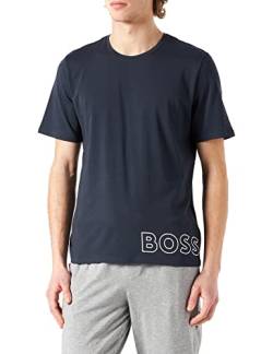 BOSS Herren Identity T-Shirt RN Crew Neck Kurzarm Schlafshirt Pyjama Oberteil, Farbe:Blau, Größe:L, Artikel:-403 Dark Blue von BOSS