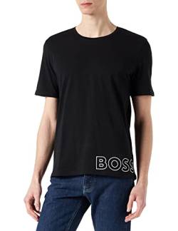BOSS Herren Identity T-Shirt RN Crew Neck Kurzarm Schlafshirt Pyjama Oberteil, Farbe:Schwarz, Größe:L, Artikel:-001 Black von BOSS