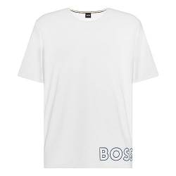 BOSS Herren Identity T-Shirt RN Crew Neck Kurzarm Schlafshirt Pyjama Oberteil, Farbe:Weiß, Größe:L, Artikel:-107 White von BOSS