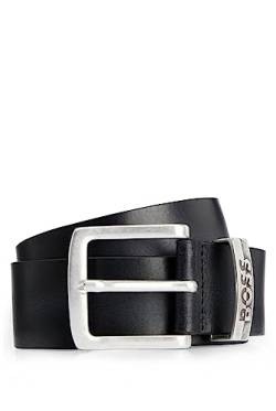 BOSS Herren Jen-loop Sz40 Gürtel aus Leder mit Logo-Schlaufe aus Metall Schwarz 100 von BOSS
