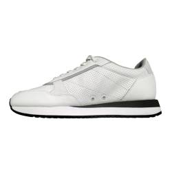 BOSS Herren Sneaker Freizeitschuh Schnürschuh Turnschuh Halbschuh Kai Runn ltpf, Farbe:Weiß, Schuhgröße:EUR 47, Artikel:-100 White von BOSS