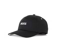 BOSS Herren Kappe mit kleinem Logo aus Baumwolltwill Hut, Schwarzer Teer, Einheitsgröße von BOSS